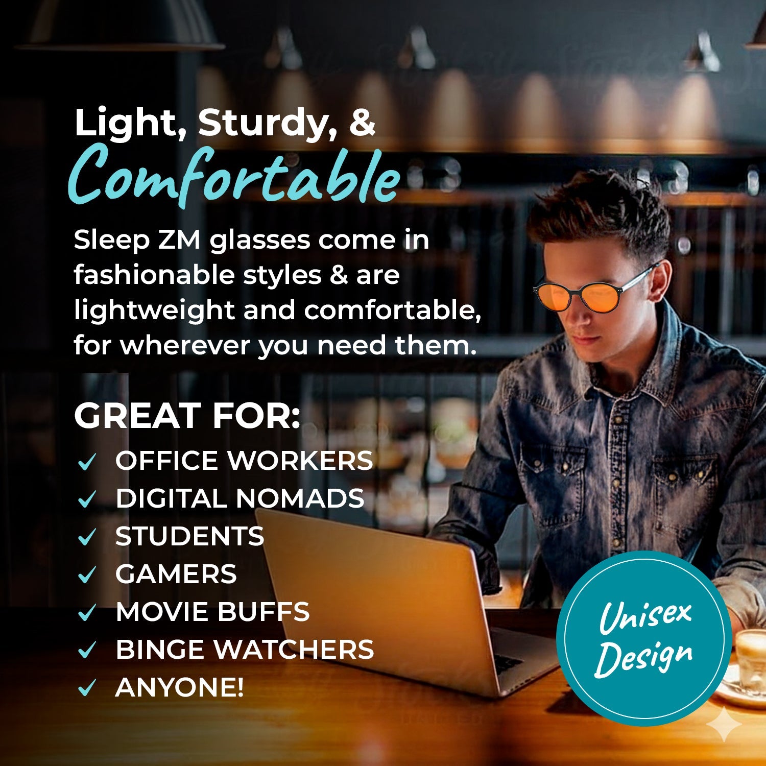 Night-time Ivy Blue Light Blocking Glasses - Black
