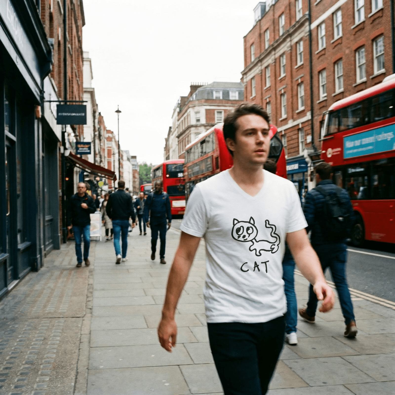 Cat - V-Neck T-Shirt