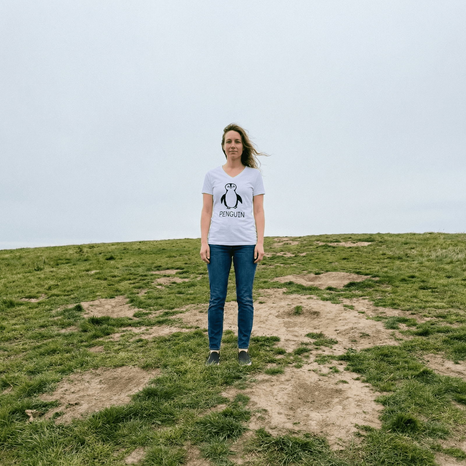 Penguin - V-Neck T-Shirt
