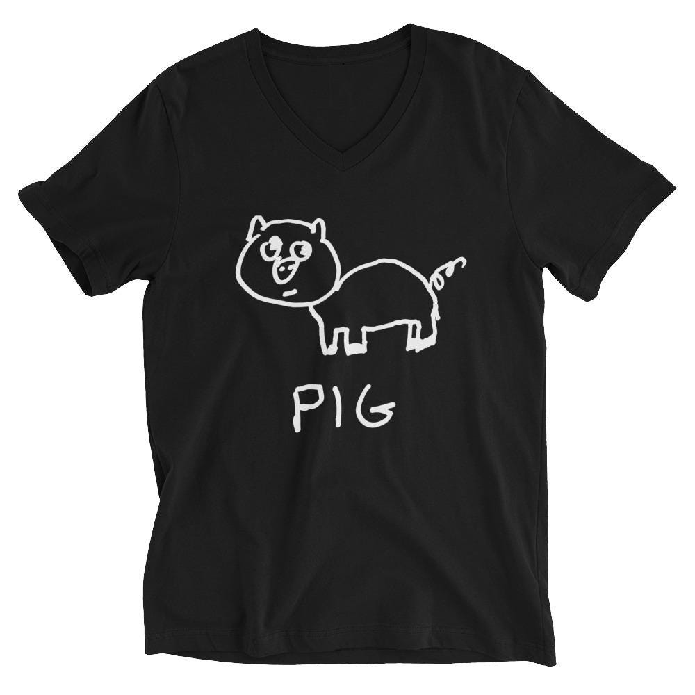 Pig - V-Neck T-Shirt